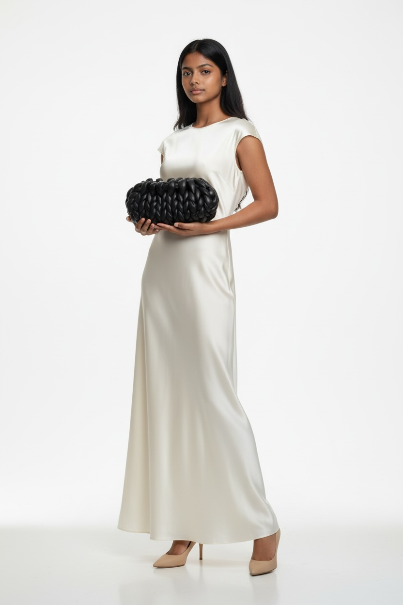 Pochette Ava Noir chromé