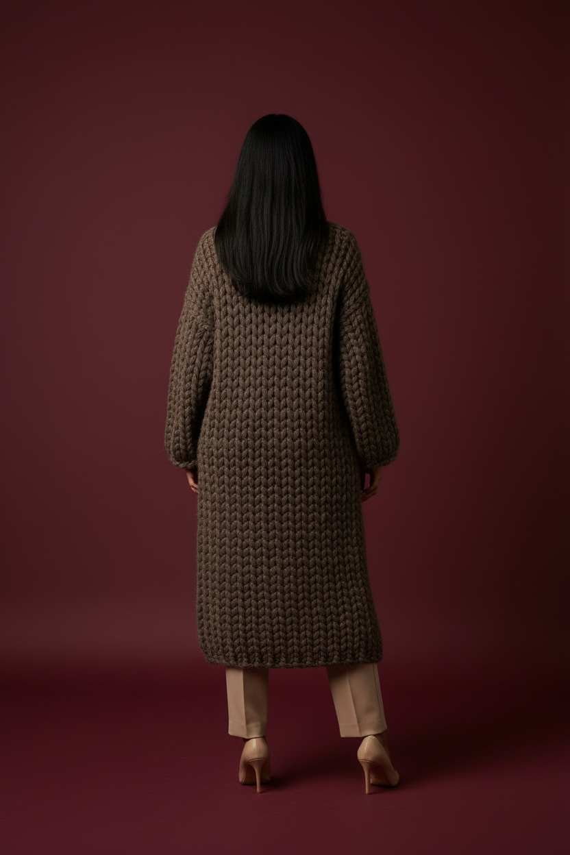 Manteau en laine marron