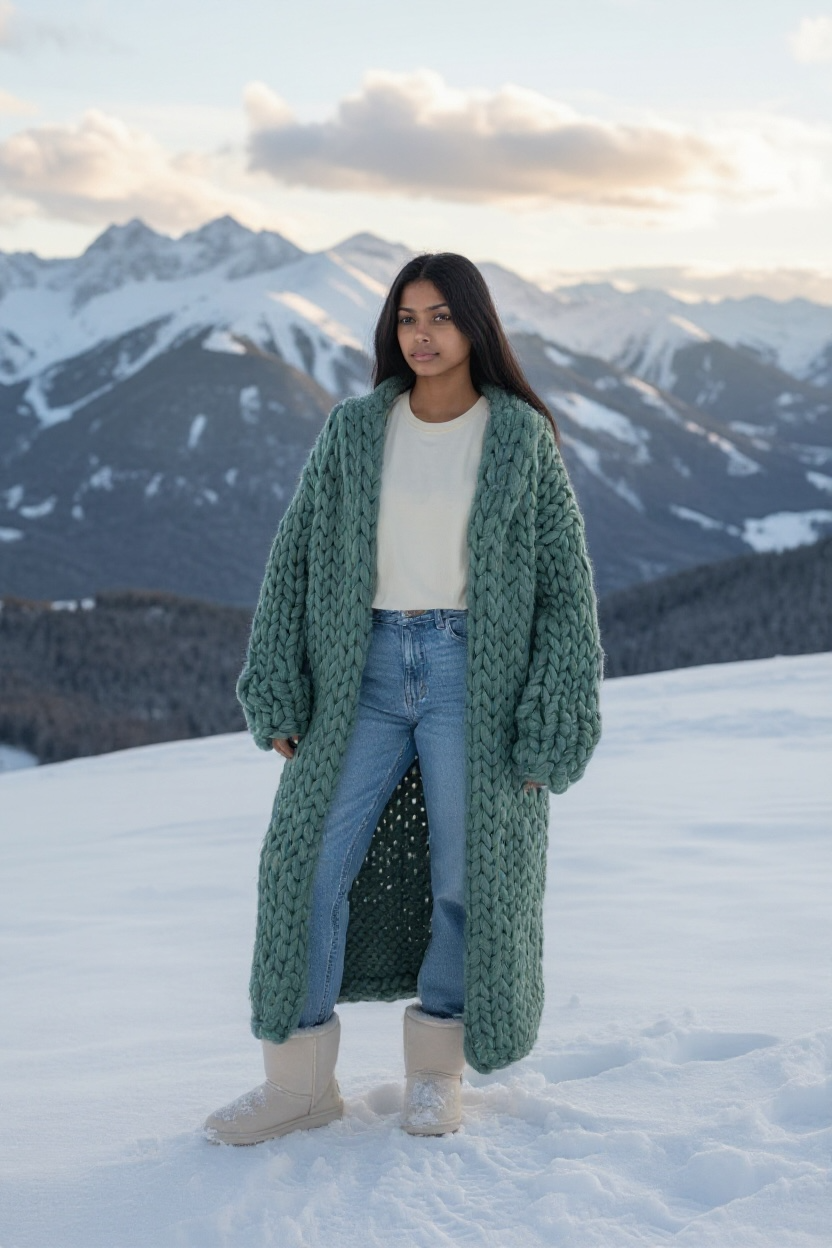 Manteau en laine vert