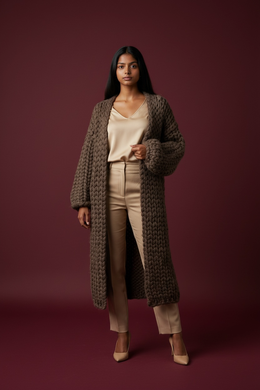 Manteau en laine marron