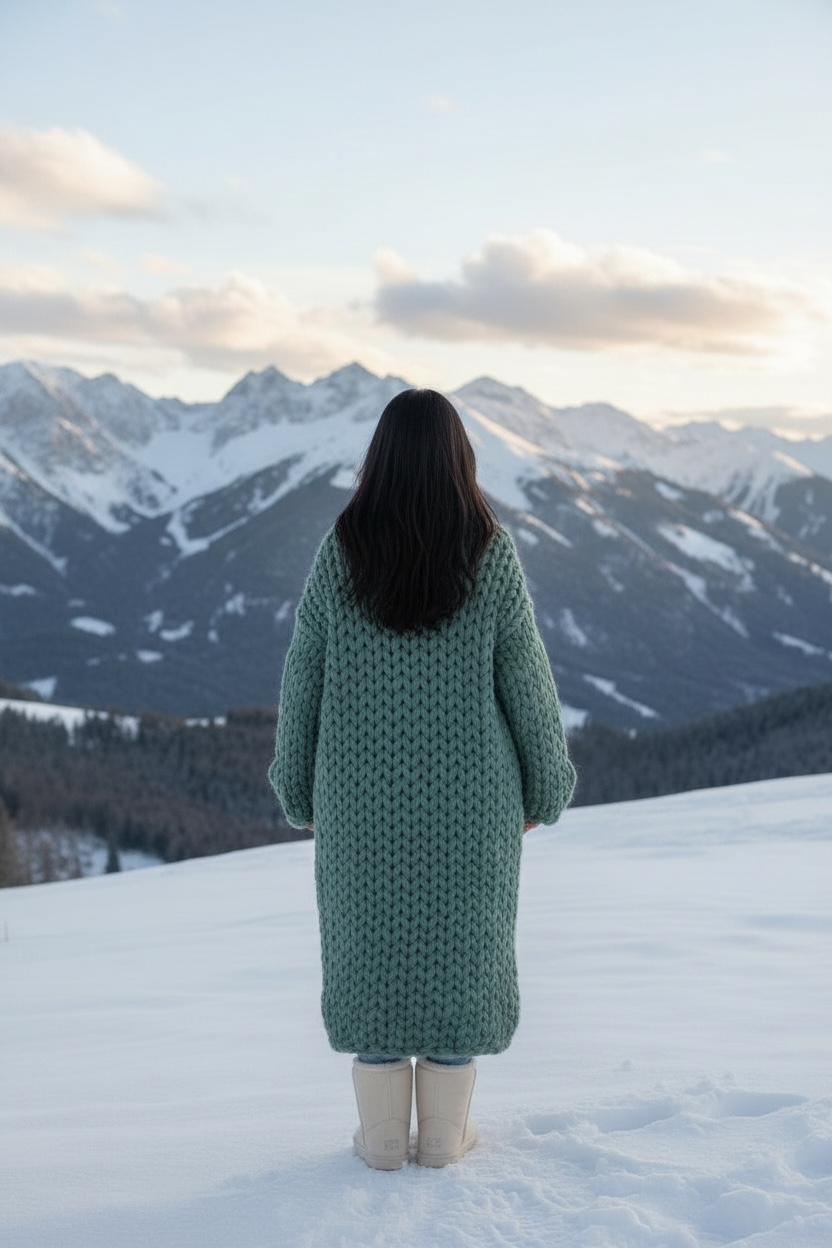 Manteau en laine vert