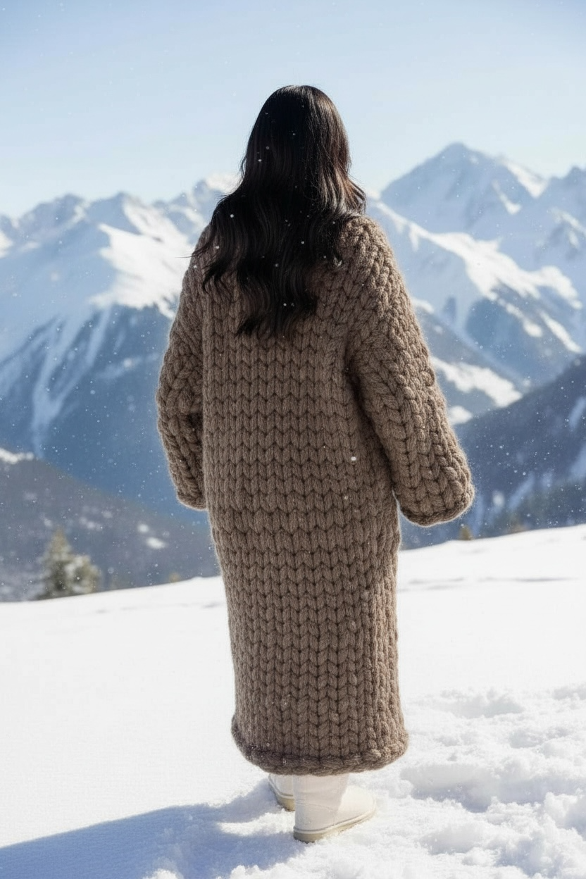 Manteau en laine marron